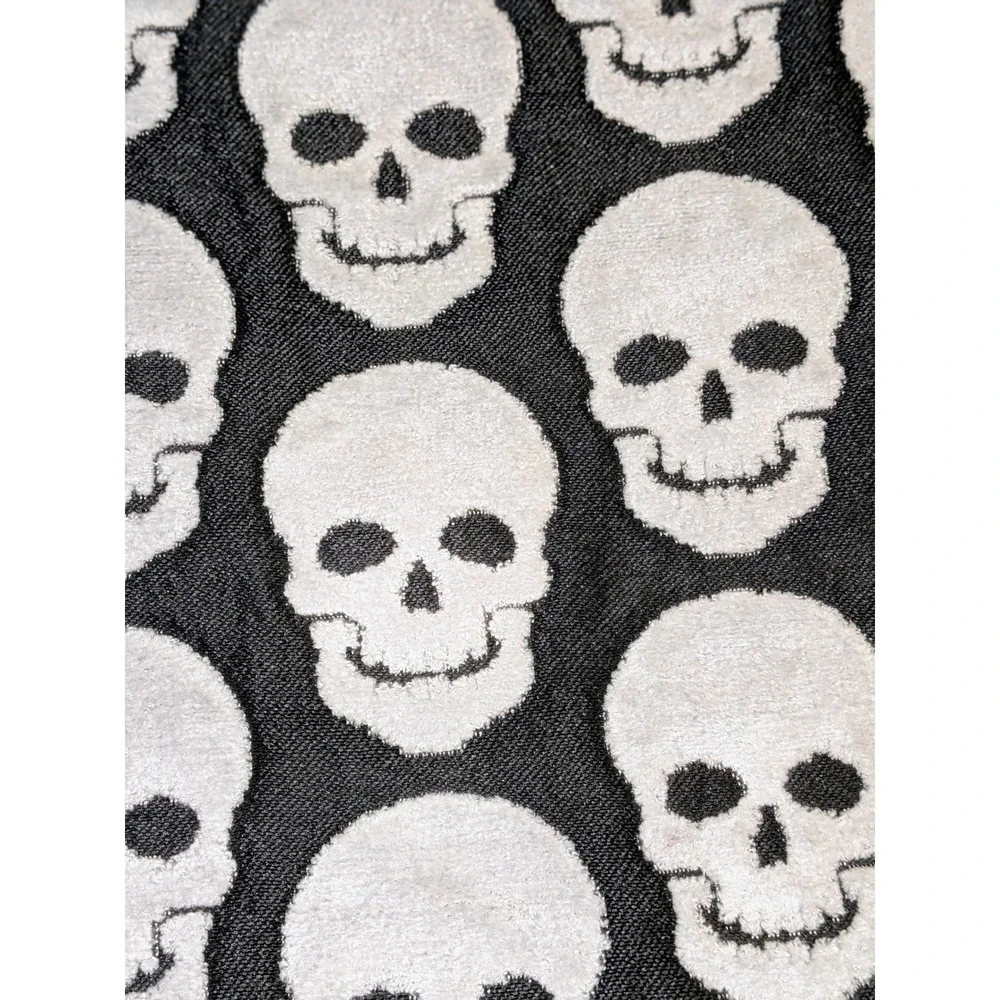 Soho Studio Halloween Table Runner Black White Skull Spooky Decor 84X16 NWOT‎